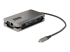 StarTech.com USB-C Multiport Adapter, HDMI/VGA, 4K 60Hz Video, 3-Port USB Hub, 100W Power Delivery Pass-Through, GbE, USB Type-C Travel Dock w/ Charging, 1ft/30cm Wrap-Around Cable - Vänster vinkel